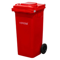 Plastic Wheelie Bins - 120 Litre Red