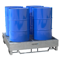 Galvanised Rackable Bunded Pallet - 4 Drum